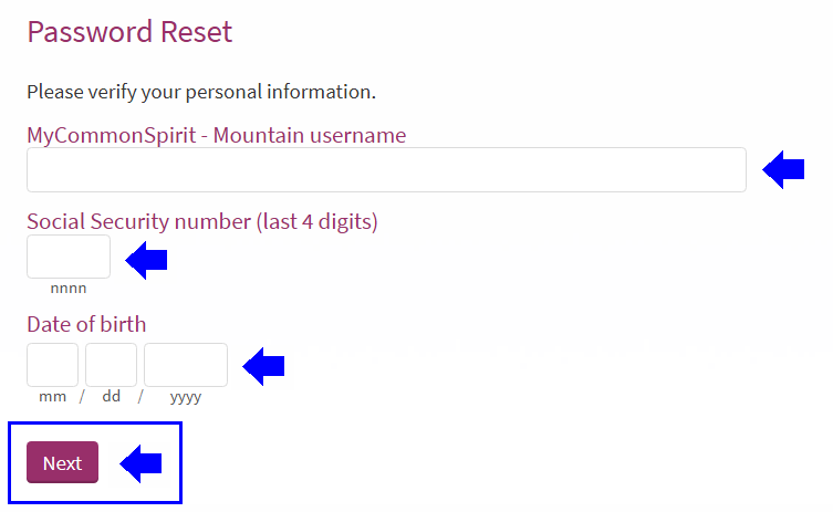 Reset MyCenturaHealth Portal Login